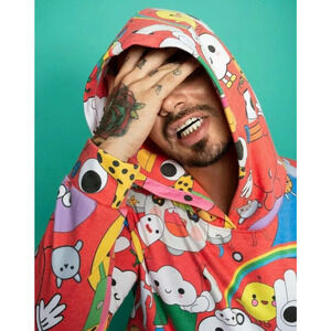 NEW J Balvin Friends With You Red Character Sweatshirt Hoodie Size XL